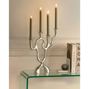 Kaarshouder FAMOES Metaal 41 cm Zilver Kaarshouder FAMOES Metaal 41 cm Zilver