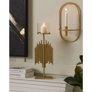 Kaarshouder NIAS Metaal 53 cm Goud Kaarshouder NIAS Metaal 53 cm Goud