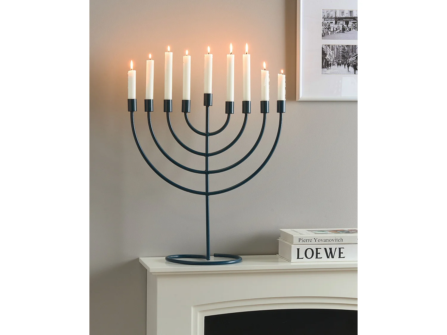 Kaarshouder AMORA Metaal 50 cm Blauw