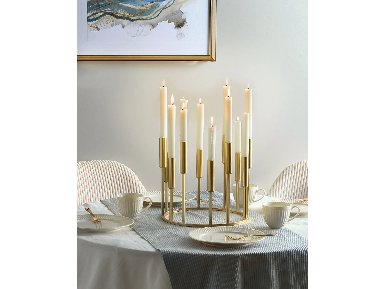 Kaarshouder TRAFARIA Metaal 26 cm Goud