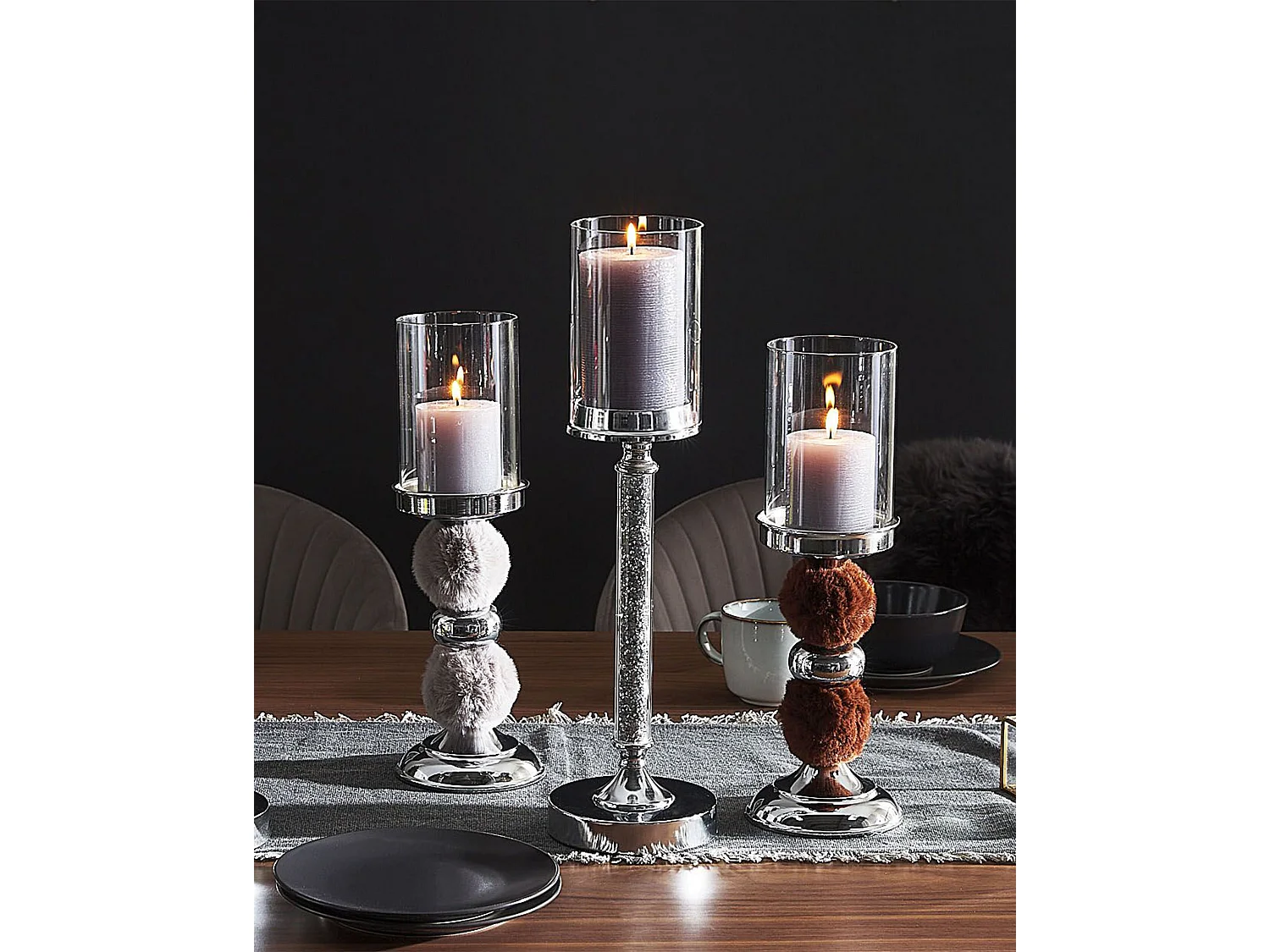 Kaarshouder PADRE Glas 38 cm Bruin