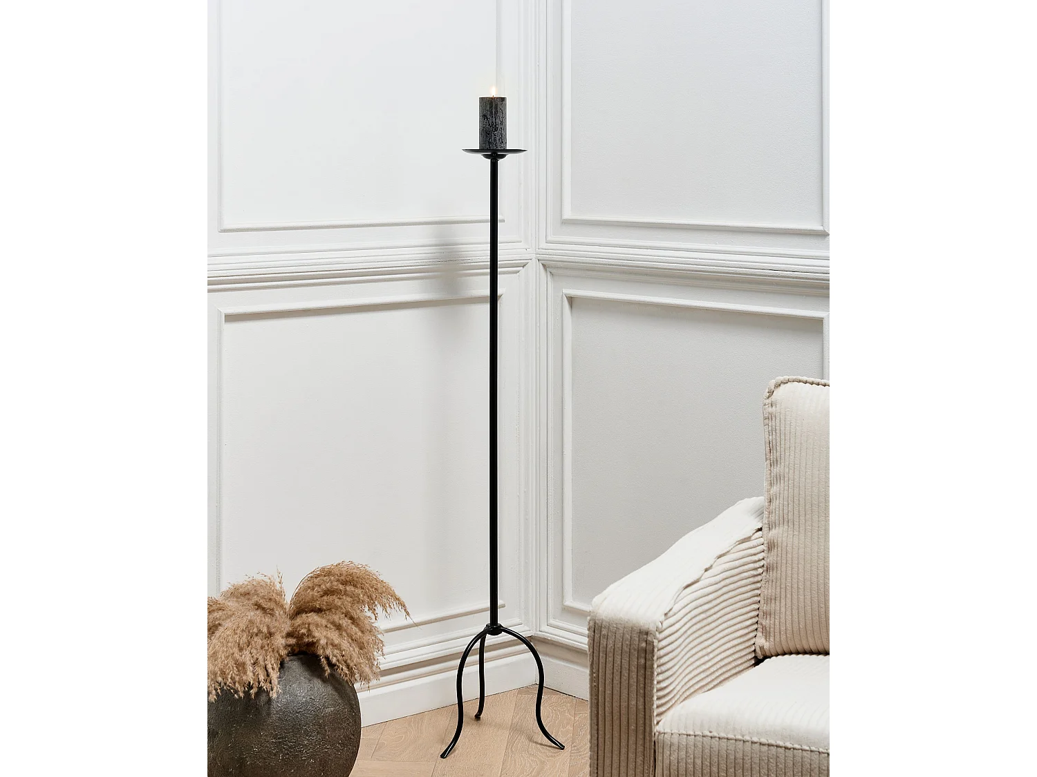 Kaarshouder ALMADA Metaal 118 cm Zwart