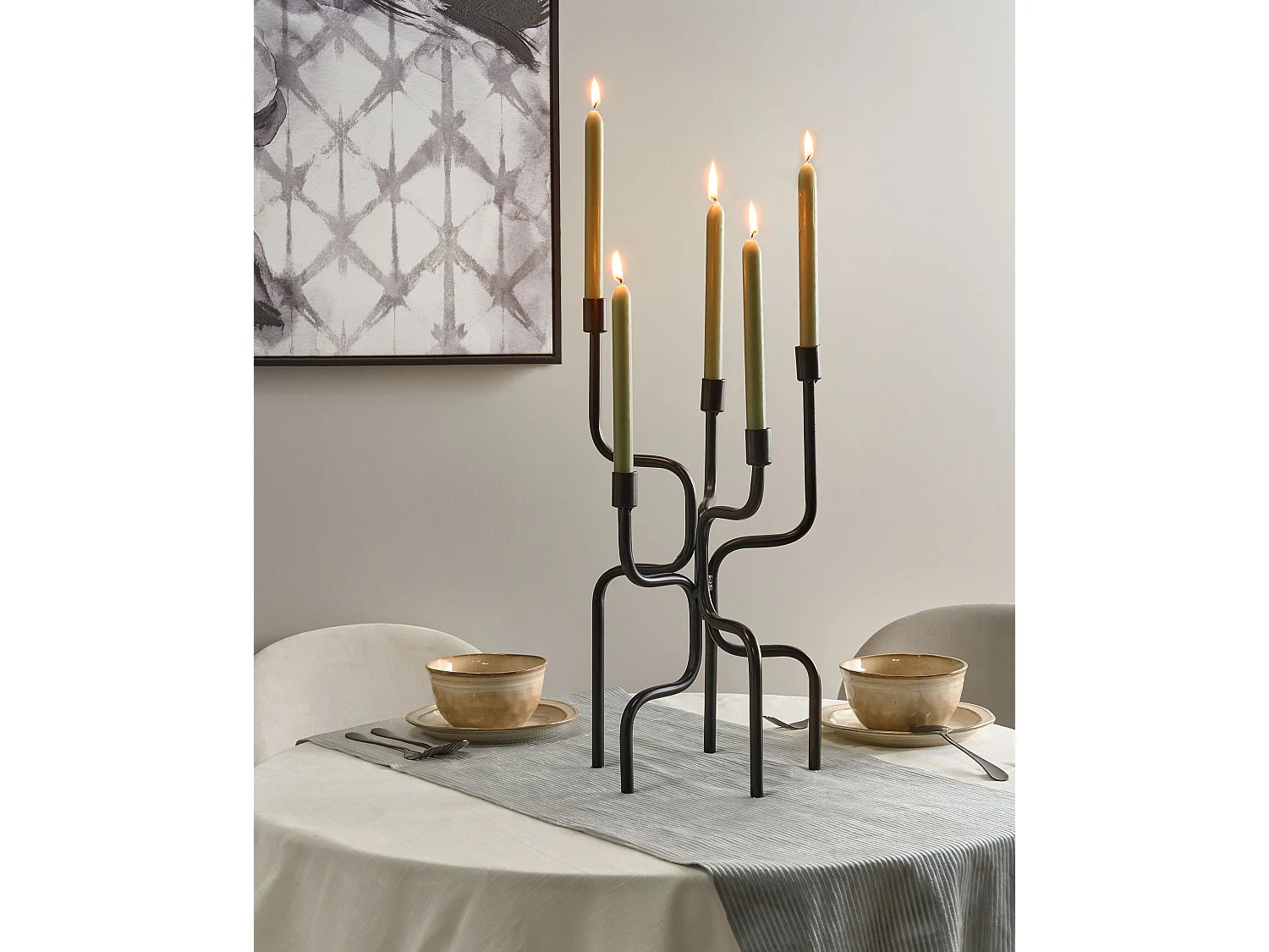 Kaarshouder PORRTELA Metaal 50 cm Zwart