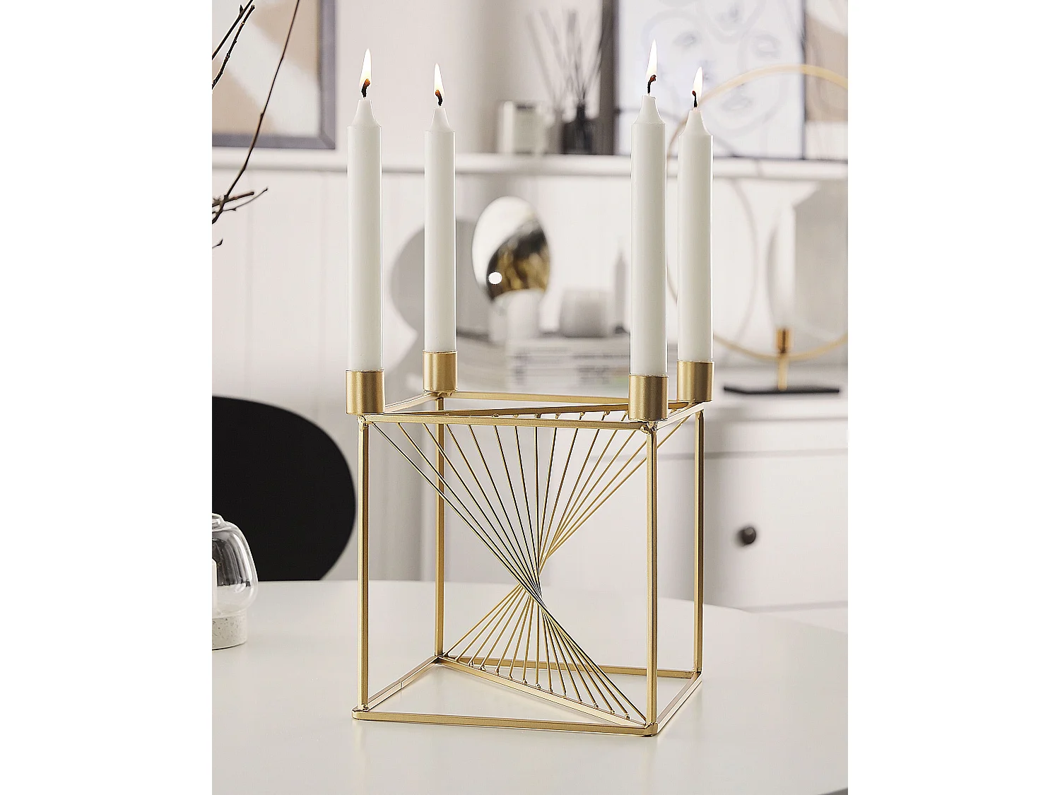 Kaarshouder MINDORO Metaal 23 cm Goud