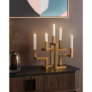 Kaarshouder RAPOSO Metaal 30 cm Goud Kaarshouder RAPOSO Metaal 30 cm Goud