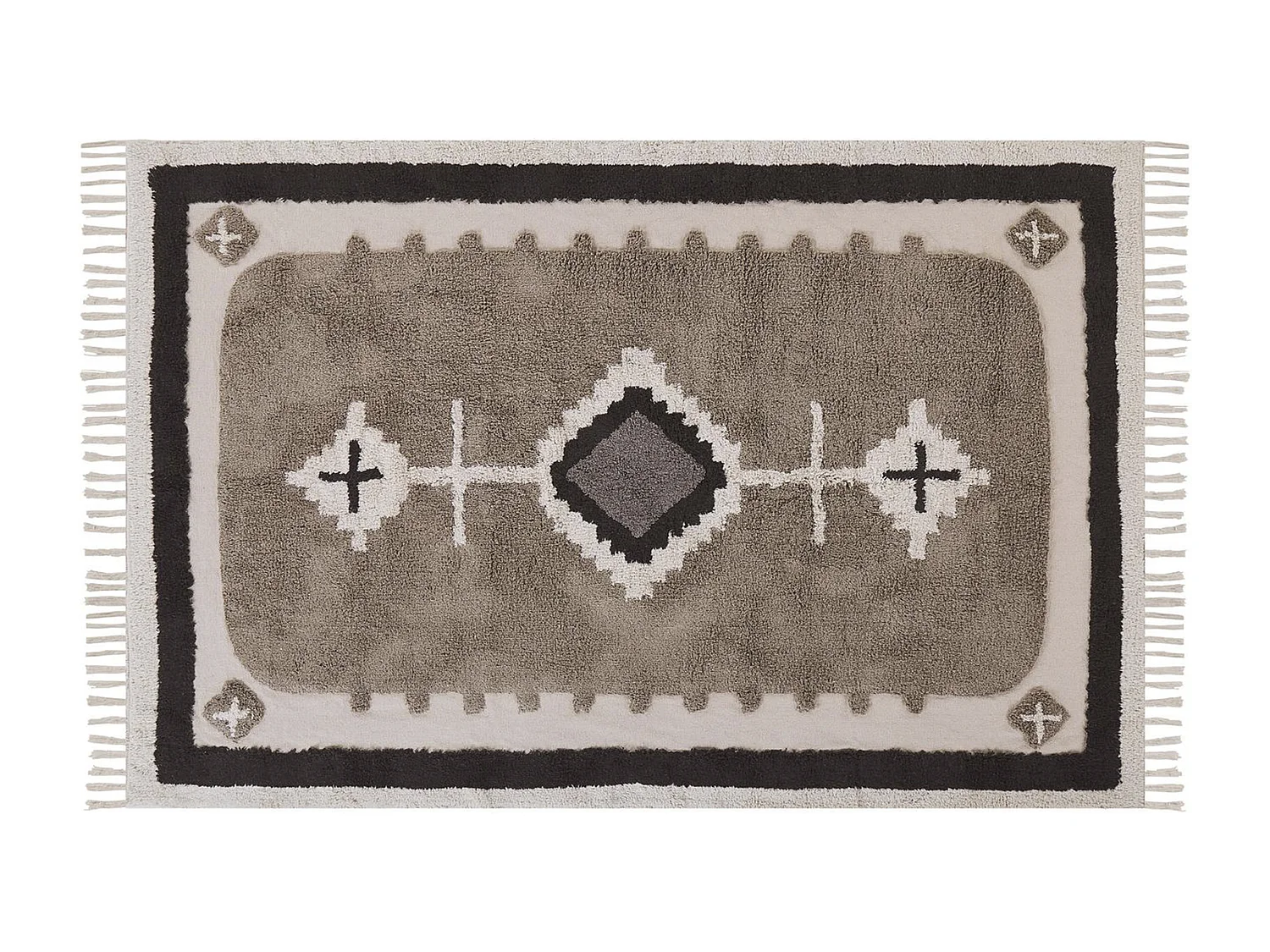 Katoenen Vloerkleed 140 x 200 Beige GEYVE