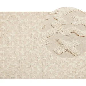 Katoenen Vloerkleed beige 140 x 200 cm ITANGAR