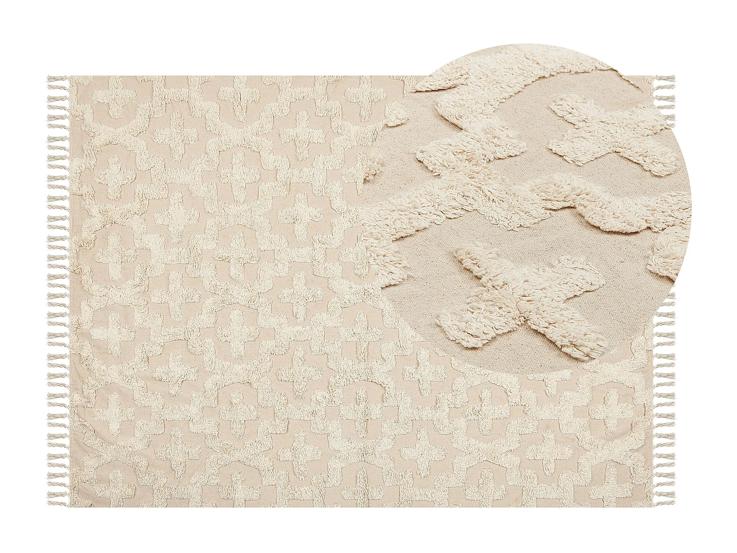 Katoenen Vloerkleed beige 140 x 200 cm ITANGAR
