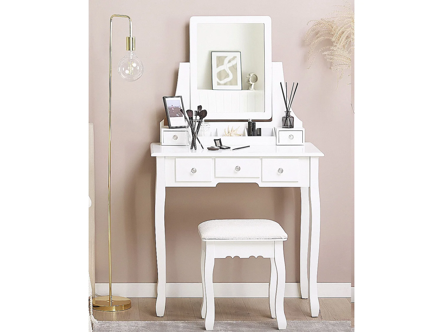 Kaptafel met kruk wit RAYON