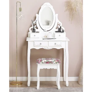 Kaptafel met kruk wit AMOUR Kaptafel met kruk wit AMOUR