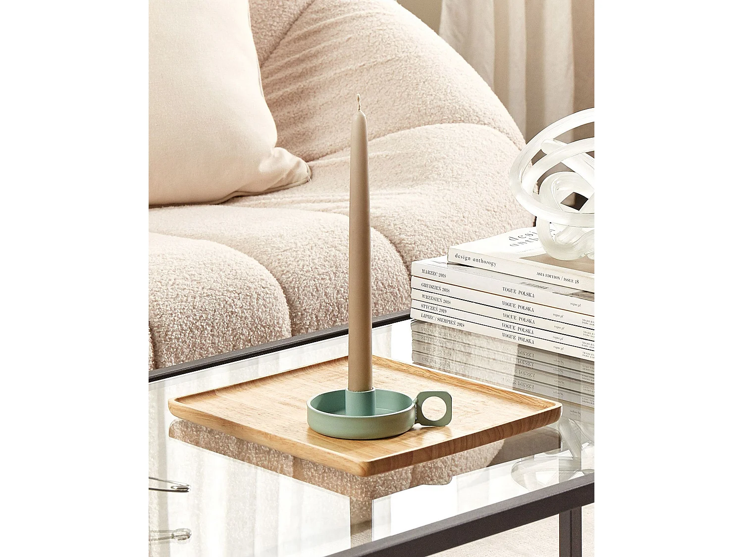 Kaarshouder CHORIO Metaal 4 cm Mintgroen