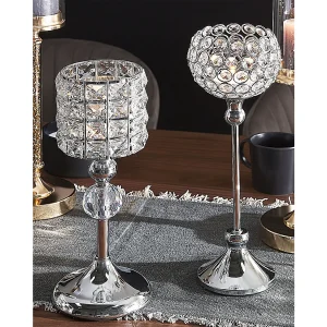 Kaarshouder AVORD Glas 33 cm Zilver Kaarshouder AVORD Glas 33 cm Zilver