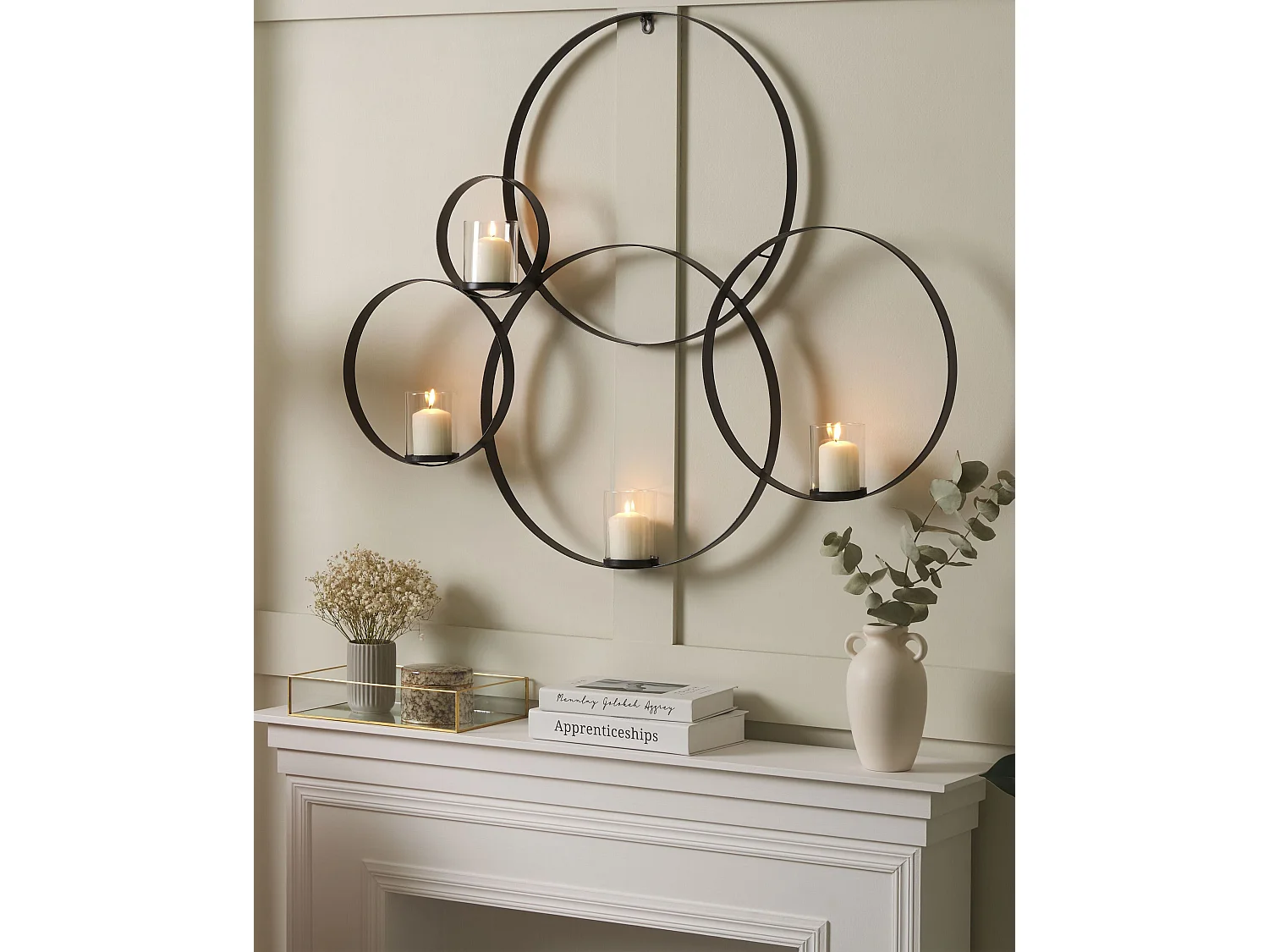 Wandkandelaar BURU Metaal 80 cm Zwart