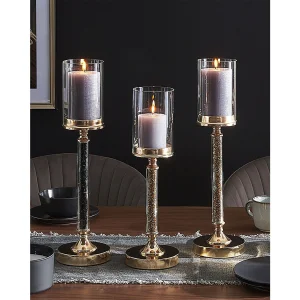 Kaarshouder ABBEVILLE Glas 48 cm Zwart