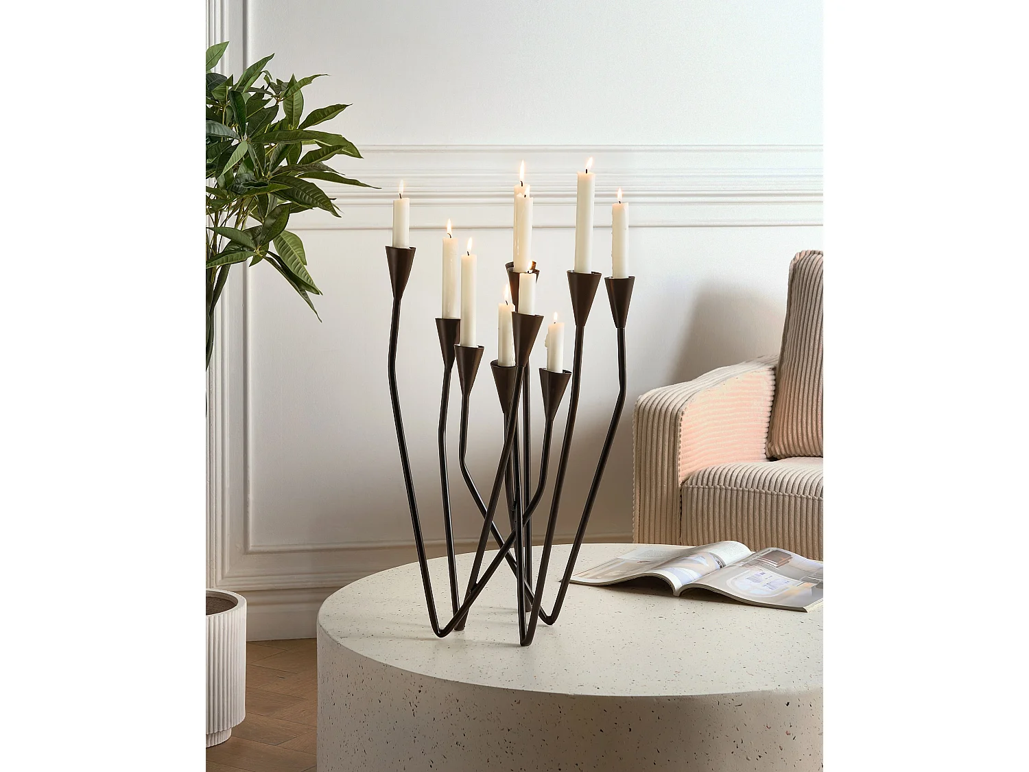 Kaarshouder MATOSINHOS Metaal 54 cm Zwart