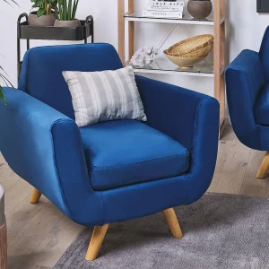 Bekleding voor fauteuil BERNES Fluweel Marineblauw