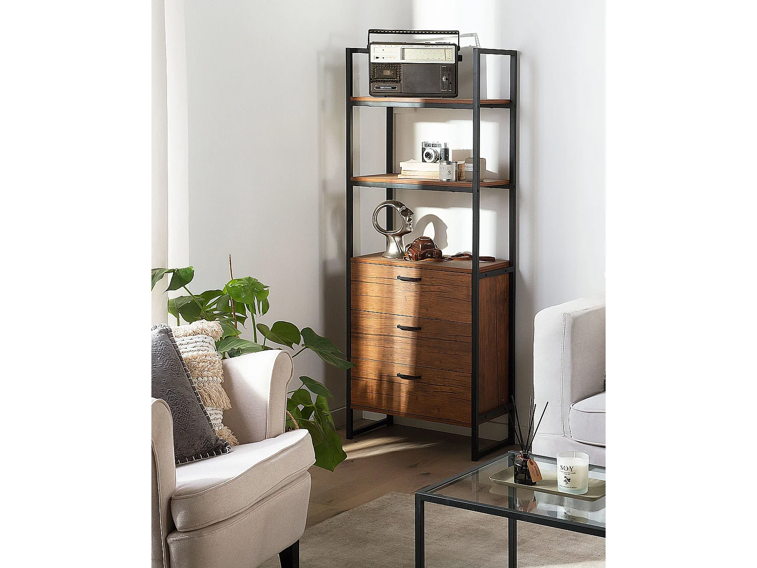 Boekenkast TIFTON 158 cm Donkerbruin