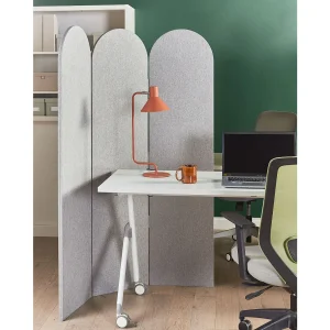 Akoestische roomdivider met 3 panelen SLIMMY Lichtgrijs 120 cm 160 cm