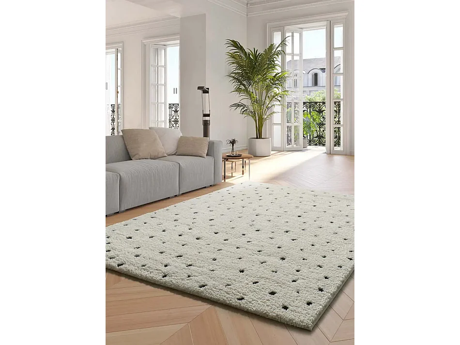 Hoogpolig tapijt - shaggy scandinavisch - wit - 160x230 cm - ATESA