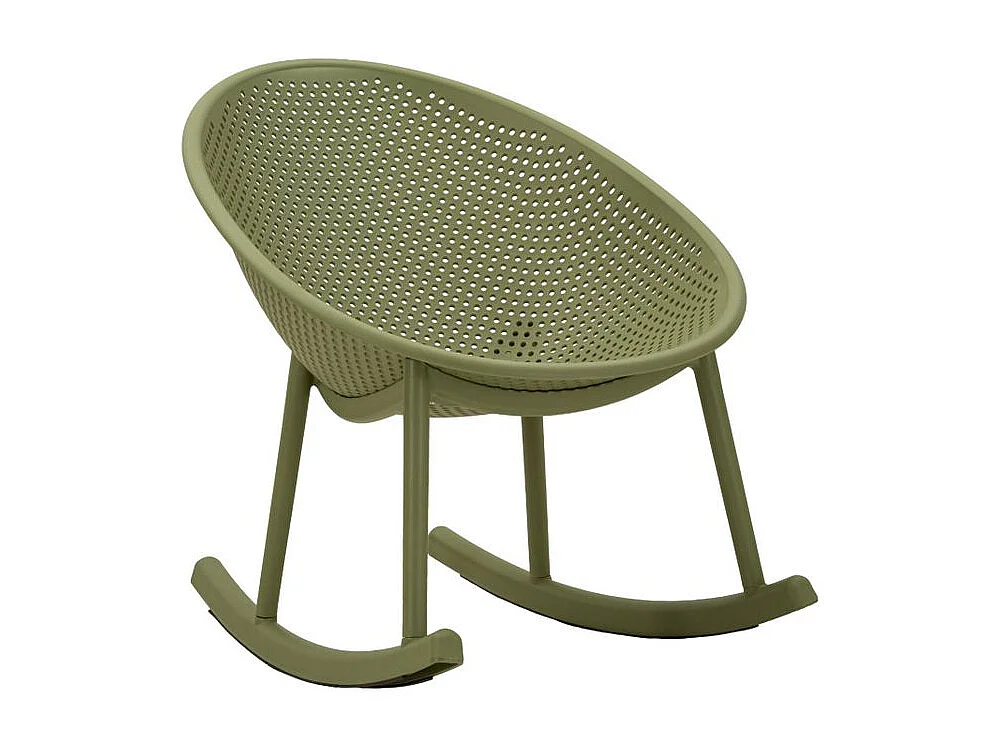 Ibiza groene schommelstoel, 66x88x80cm (zithoogte 38cm)