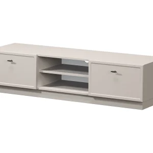 Kasjmier tv-meubel met 2 lades en zwarte stippen, 150 x 45 cm Kasjmier tv-meubel met 2 lades en zwarte stippen, 150 x 45 cm