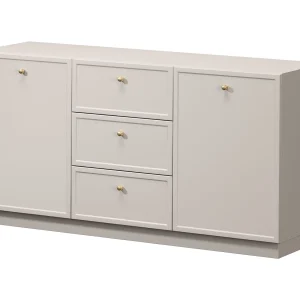 Kasjmier dressoir met 2 deuren en 3 lades met gouden stippen, 150 x 45 cm Kasjmier dressoir met 2 deuren en 3 lades met gouden stippen, 150 x 45 cm