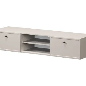 Kasjmier tv-meubel met 2 lades en zwarte stippen, 150 x 45 cm Kasjmier tv-meubel met 2 lades en zwarte stippen, 150 x 45 cm