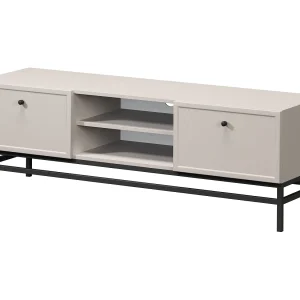 Kasjmier tv-meubel met 2 lades en zwarte stippen, 150 x 45 cm Kasjmier tv-meubel met 2 lades en zwarte stippen, 150 x 45 cm