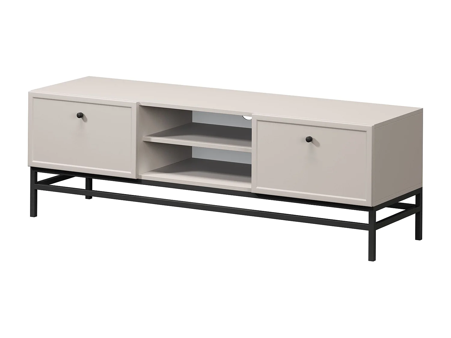 Kasjmier tv-meubel met 2 lades en zwarte stippen, 150 x 45 cm