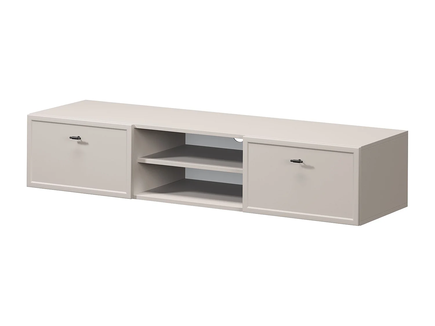 Kasjmier tv-meubel met 2 lades en zwarte stippen, 150 x 45 cm