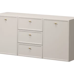 Kasjmier dressoir met 2 deuren en 3 lades met gouden stippen, 150 x 45 cm Kasjmier dressoir met 2 deuren en 3 lades met gouden stippen, 150 x 45 cm