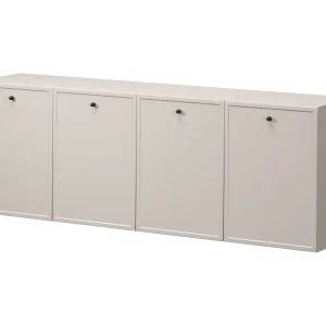 Kasjmier dressoir met 4 deuren en zwarte handgrepen, 200×45 cm Kasjmier dressoir met 4 deuren en zwarte handgrepen, 200×45 cm