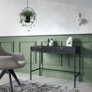 Kaptafel – 104 cm – zwart met zwarte poten – VELLORE