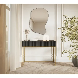 Kaptafel – 110 cm – zwart met gouden poten – VELDIO