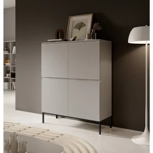 Hoge ladekast – 100 cm – taupe (grijsbeige) – Bemmi