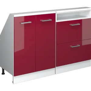 Kastenset voor schuine wand rode hoogglans 120x46x81.6 rion