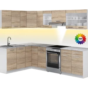 Hoekkeuken sonoma/wit 270x60x81.6 rick Hoekkeuken sonoma/wit 270x60x81.6 rick