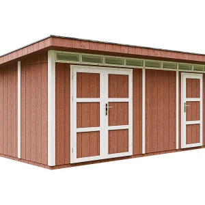 Houten tuinhuis LP SmartSide 8.52 + 2.95 m² – Timbela M905C – REDWOOD RED Houten tuinhuis LP SmartSide 8.52 + 2.95 m² – Timbela M905C – REDWOOD RED