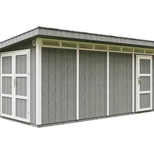 Houten tuinhuis LP SmartSide 8.52 + 2.95 m² – Timbela M905C – CAVERN STEEL Houten tuinhuis LP SmartSide 8.52 + 2.95 m² – Timbela M905C – CAVERN STEEL