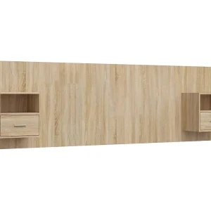 Hoofdbord met kastjes bewerkt hout sonoma eikenkleurig