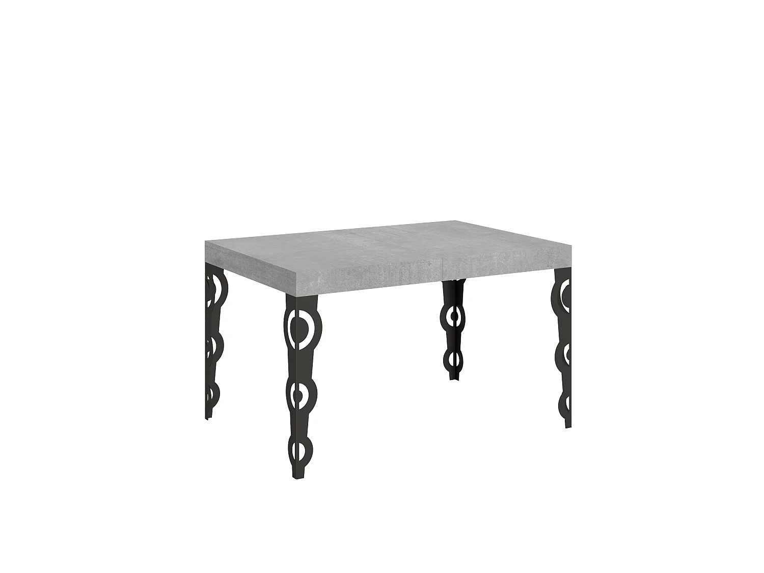 Karamay uitschuifbare tafel 120/380x90 cm beton antraciet poten