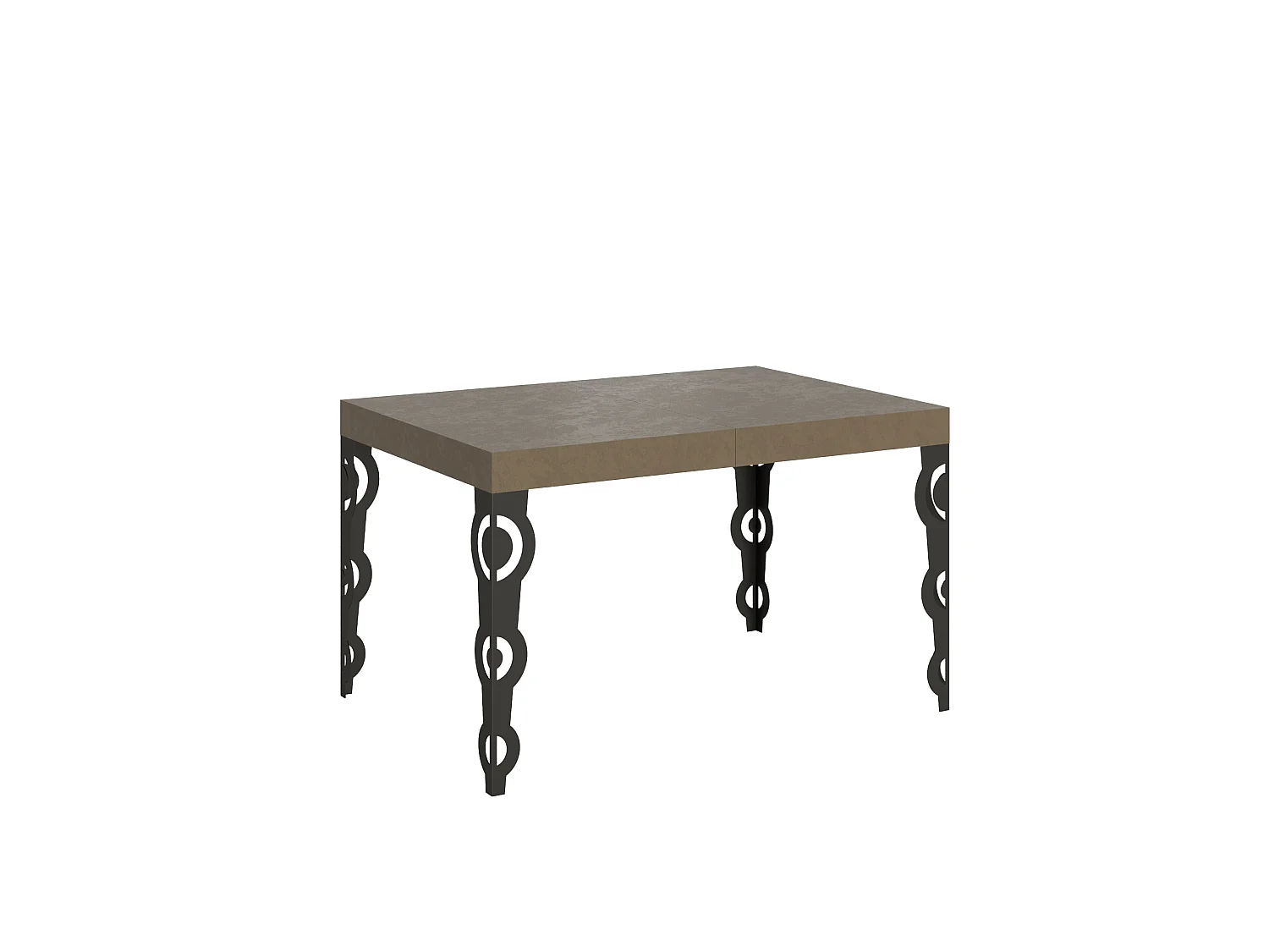 Karamay uitschuifbare tafel 120/380x90 cm duifgrijs met antraciet poten