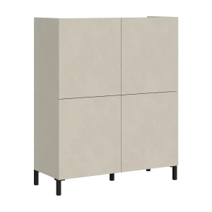 Hoog dressoir met 4 deuren 90x35x110 kasjmier Solaria Hoog dressoir met 4 deuren 90x35x110 kasjmier Solaria