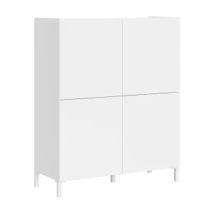 Hoog dressoir met 4 deuren 90x35x110 glanzende wit Solaria Hoog dressoir met 4 deuren 90x35x110 glanzende wit Solaria