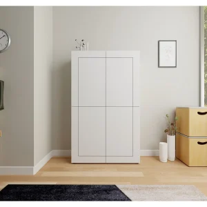 Hoge kast 4 deuren 100x35x165 cm Elios glanzende wit Hoge kast 4 deuren 100x35x165 cm Elios glanzende wit