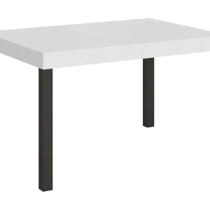 Uitschuifbare tafel 140/224x80cm Everyday eiken wit met antraciete poten Uitschuifbare tafel 140/224x80cm Everyday eiken wit met antraciete poten
