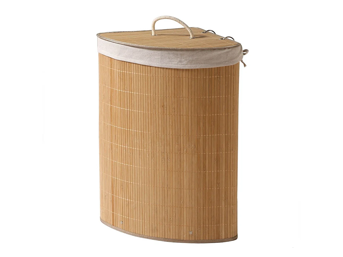 Hoekwasmand van bamboe - H60 cm