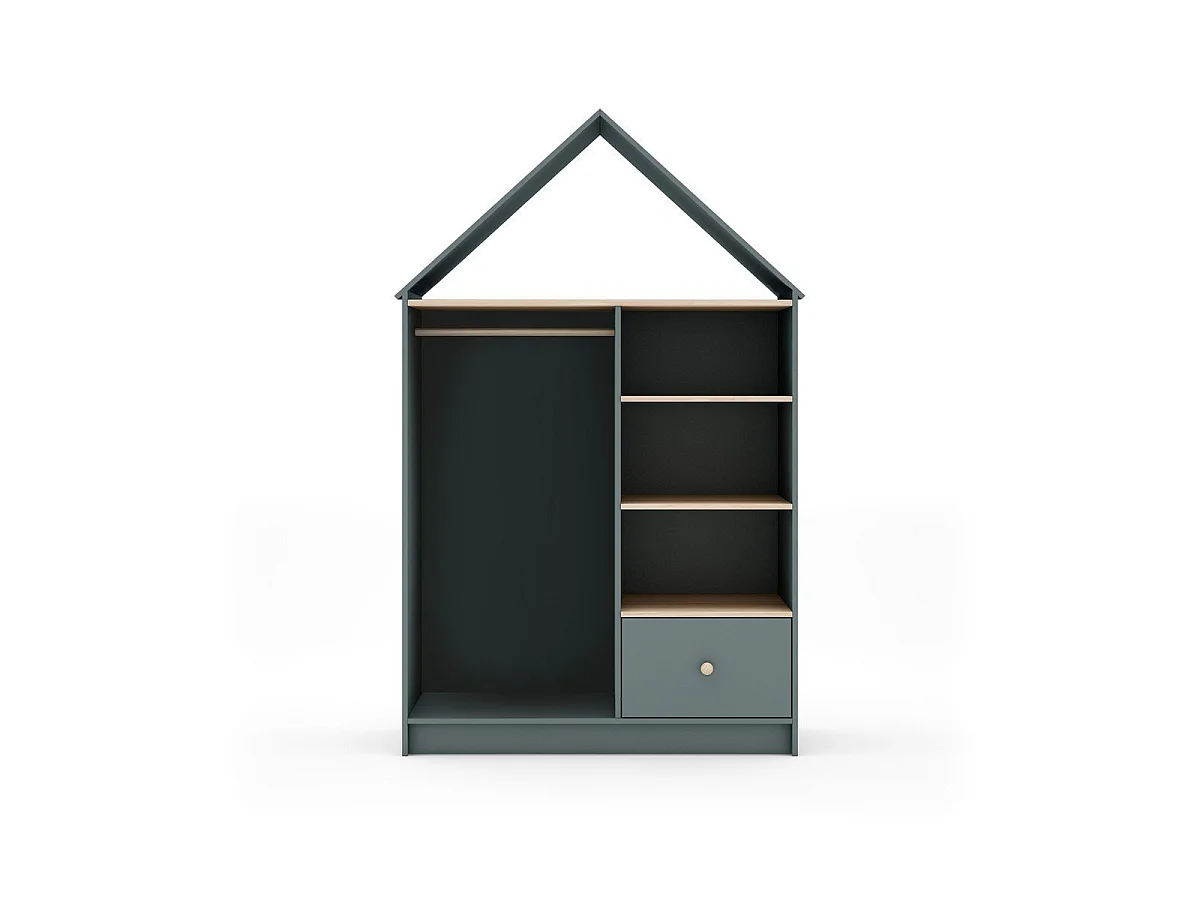 Kast met 3 vakken en 1 lade 110x180 cm