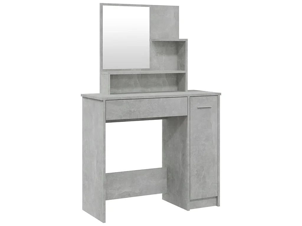 Kaptafel met spiegel 86,5x35x136 cm betongrijs