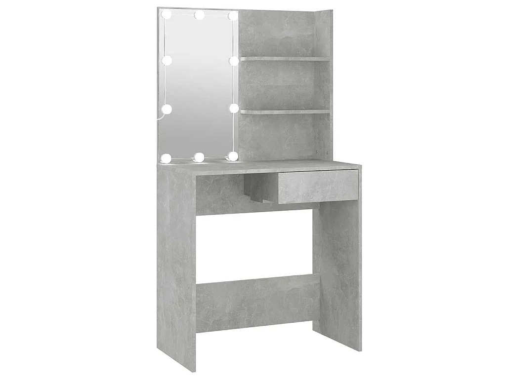 Kaptafel met LED-verlichting 74,5x40x141 cm betongrijs